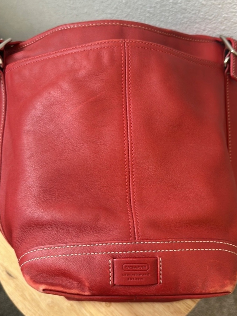 Vintage COACH Hampton Purse Tote Bag Red A06S-6460 - Picture 4 of 5